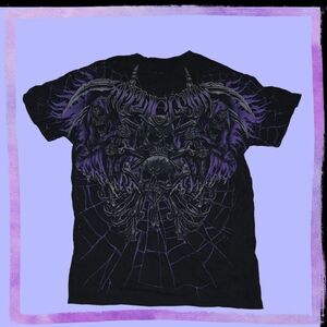 Affliction Black and Purple Graphic Tee